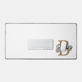 Monogramme moderne élégant Nom Black Gold Script (Clavier et souris)