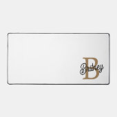 Monogramme moderne élégant Nom Black Gold Script (Recto)