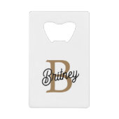 Monogramme moderne élégant Nom Black Gold Script (Devant)