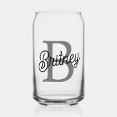 Monogramme moderne élégant Nom noir Gris noir Scri (Recto)