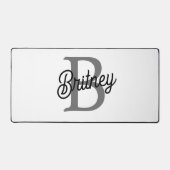 Monogramme moderne élégant Nom noir Gris noir Scri (Recto)