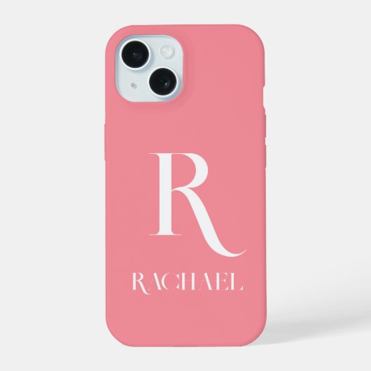 Monogramme Moderne Élégant Rose (Verso)