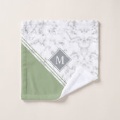 Monogramme moderne élégant sauge vert gris marbre (Gant de toilette)