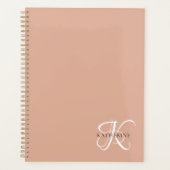 Monogramme moderne élégant Script rose pâle (Devant)