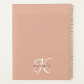 Monogramme moderne élégant Script rose pâle (Dos)