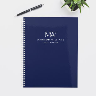 Monogramme Moderne Élégant Simple Bleu Marine