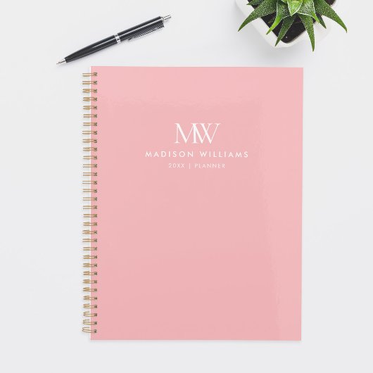 Monogramme Moderne Élégant Simple Rose