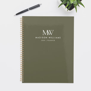 Monogramme Moderne Élégant Simple Vert Olive