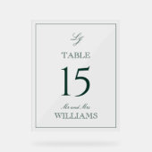 Monogramme moderne Emerald Green Mariage Numéro de (Recto)