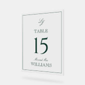 Monogramme moderne Emerald Green Mariage Numéro de (Angle)