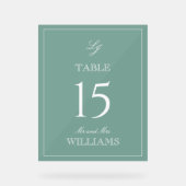 Monogramme moderne Emerald Green Mariage Numéro de (Recto)