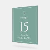 Monogramme moderne Emerald Green Mariage Numéro de (Angle)