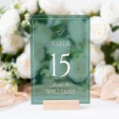 Monogramme moderne Emerald Green Mariage Numéro de