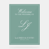 Monogramme moderne Emerald Script Bienvenue (Recto)