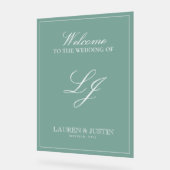 Monogramme moderne Emerald Script Bienvenue (Angle)