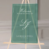 Monogramme moderne Emerald Script Bienvenue