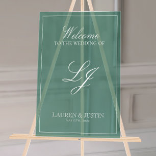 Monogramme moderne Emerald Script Bienvenue