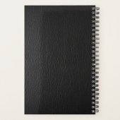 Monogramme moderne en cuir noir tendance hebdomada (Dos)