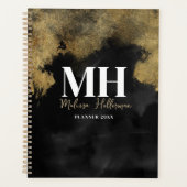 Monogramme Moderne en écriture Black Gold Script (Devant)