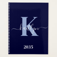 Monogramme Moderne en Écriture Manuscrite Bleu Nui