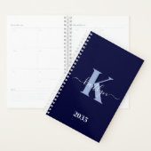 Monogramme Moderne en Écriture Manuscrite Bleu Nui (Devant avec enveloppe)