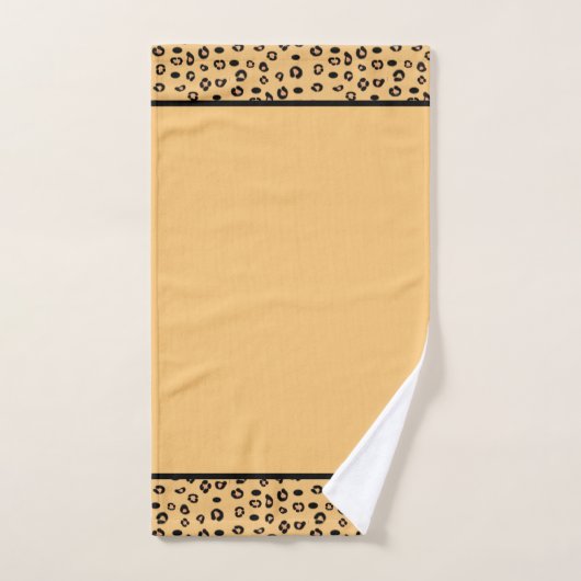Monogramme moderne et Motif léopard (Serviette à main)