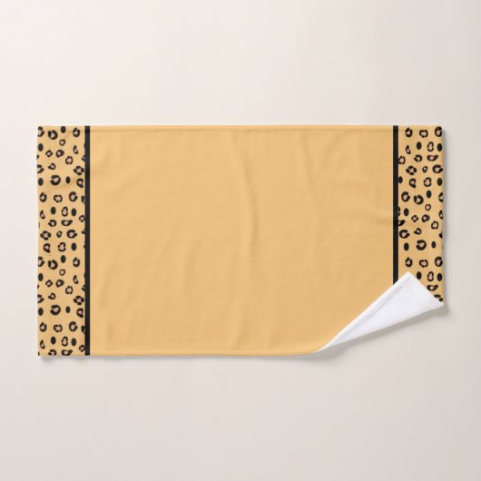 Monogramme moderne et Motif léopard (Serviette à main)