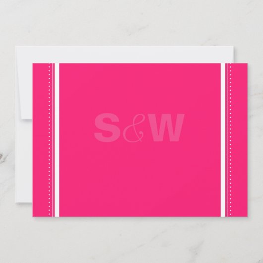 Monogramme moderne Faire-part de mariage rose chau (Dos)