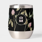 Monogramme moderne Fleur sauvage Rose vert grand C (Arrière)