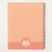 Monogramme moderne Géométrique Peach rose classiqu (Dos)