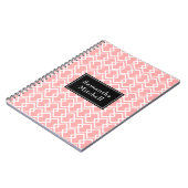 Monogramme Moderne Géométrique Rose Carnet noir (Côté gauche)