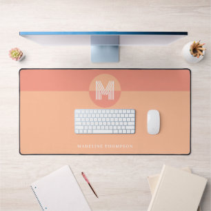 Monogramme moderne géométrique rose chic
