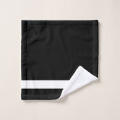 Monogramme moderne Gras Noir Blancs (Gant de toilette)