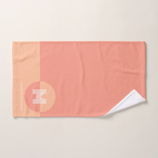 Monogramme moderne Gras rose rose (Serviette à main)