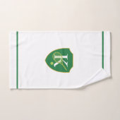 Monogramme moderne Green Crest Tennis (Serviette à main)