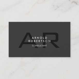 Monogramme moderne Gris clair Carte de visite tend