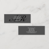 Monogramme moderne Gris clair Carte de visite tend (Devant / Derrière)