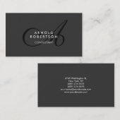 Monogramme moderne Gris clair Carte de visite tend (Devant / Derrière)