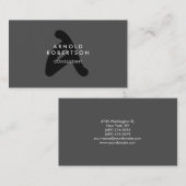 Monogramme moderne Gris clair Carte de visite tend (Devant / Derrière)