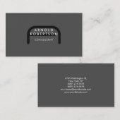 Monogramme moderne Gris clair Carte de visite tend (Devant / Derrière)