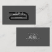 Monogramme moderne Gris clair Carte de visite tend (Devant / Derrière)