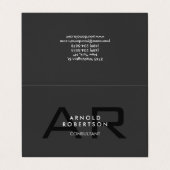 Monogramme moderne Gris clair Carte de visite tend (Extérieur déplié)