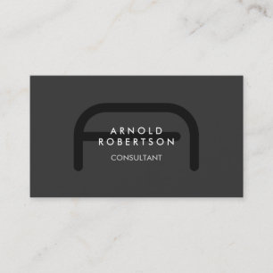 Monogramme moderne Gris clair Carte de visite tend