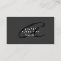 Monogramme moderne Gris clair Carte de visite tend