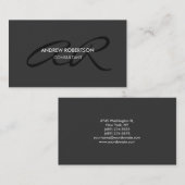 Monogramme moderne Gris clair Carte de visite tend (Devant / Derrière)