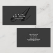 Monogramme moderne Gris clair Carte de visite tend (Devant / Derrière)