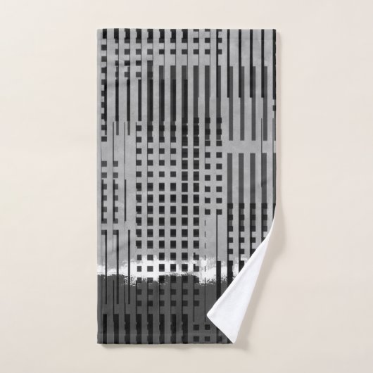 Monogramme Moderne Gris de luxe Abstrait (Serviette à main)