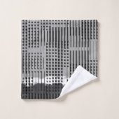 Monogramme Moderne Gris de luxe Abstrait (Gant de toilette)