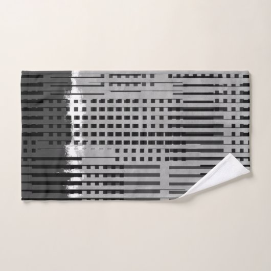 Monogramme Moderne Gris de luxe Abstrait (Serviette à main)