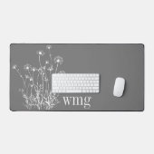 Monogramme moderne gris et blanc Fleurs sauvages (Clavier et souris)